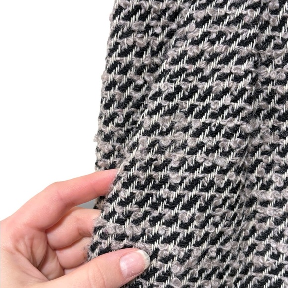 RAEY Wool-Blend Tweed Neutral Pleated Tapered Trousers Size 12 - Picture 6 of 10